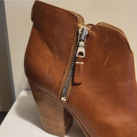 Rag & Bone "Margot" Tan 100% Leather Zip Sides Ankle Boots sz.7.5/37.5 Ret.$425 - Picture 5 of 10